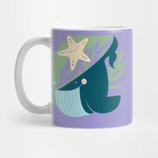 Happy Whale and Starfish Mug